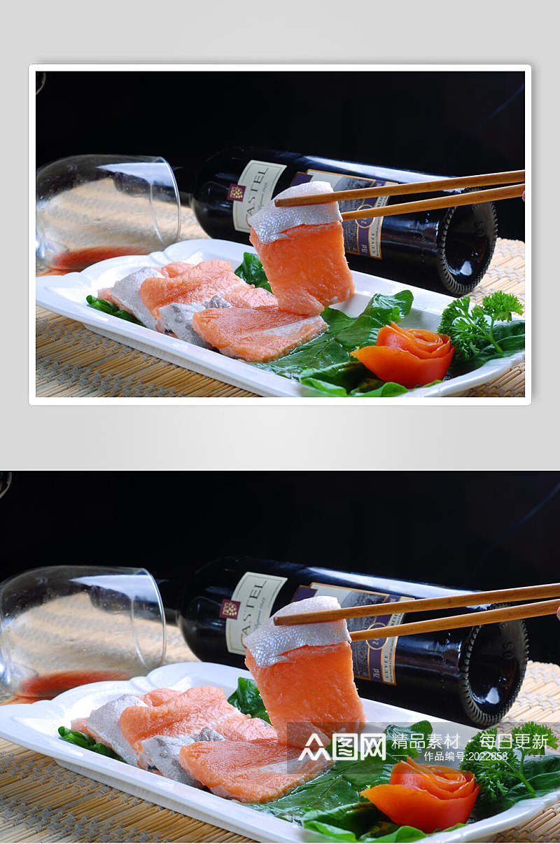 红鳟鱼腹美食摄影图片素材