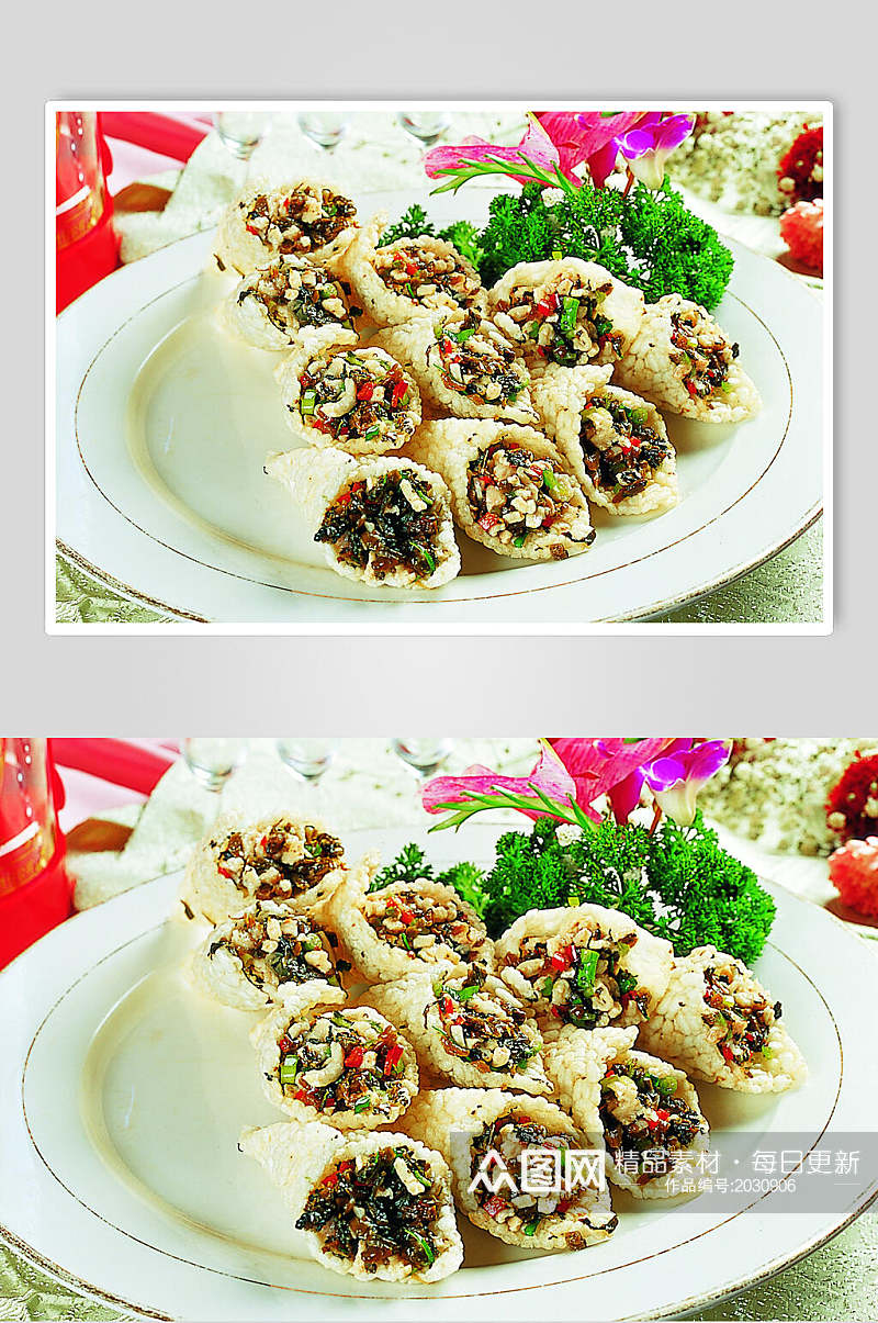 水晶锅巴鸡米美食食品图片素材
