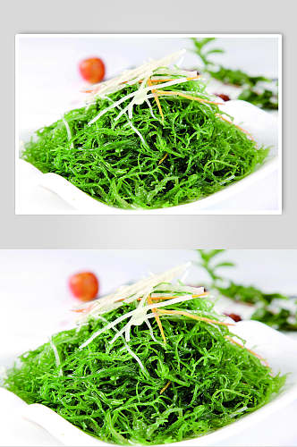 新鲜萝卜丝海藻美食图片