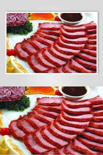碳烧脆皮猪颈肉美食高清图片