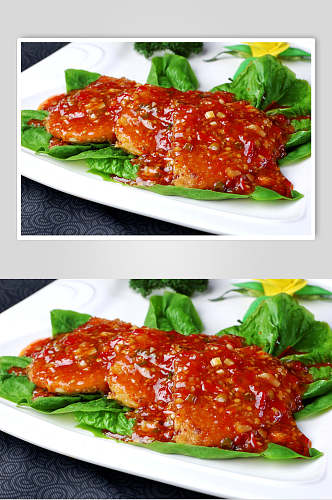 鱼香法式鹅肝餐饮食品图片