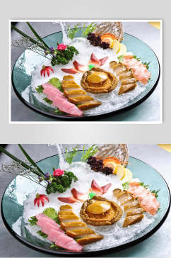 新鲜阳光冰鲍食物图片