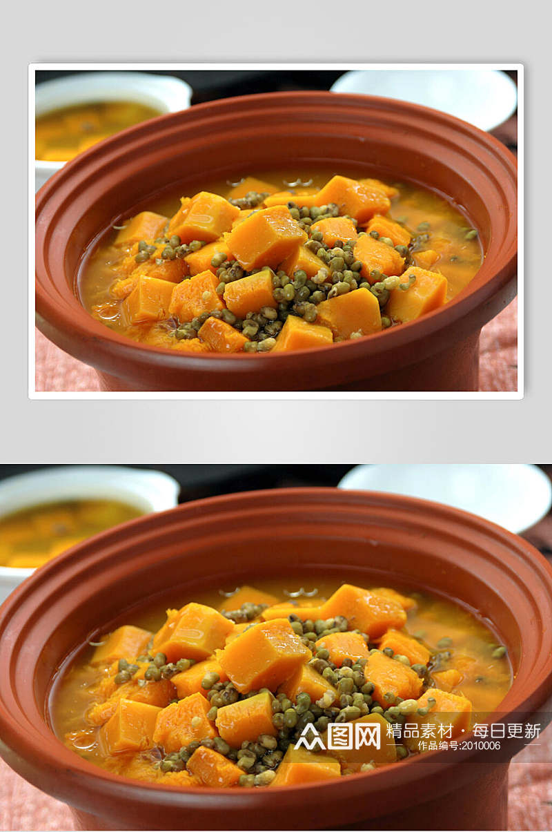 南瓜绿豆汤罐美食摄影图片素材
