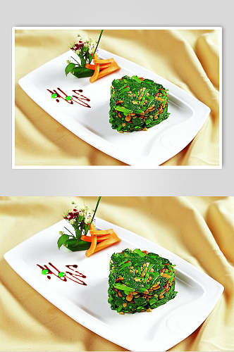果仁菠菜美食摄影图片