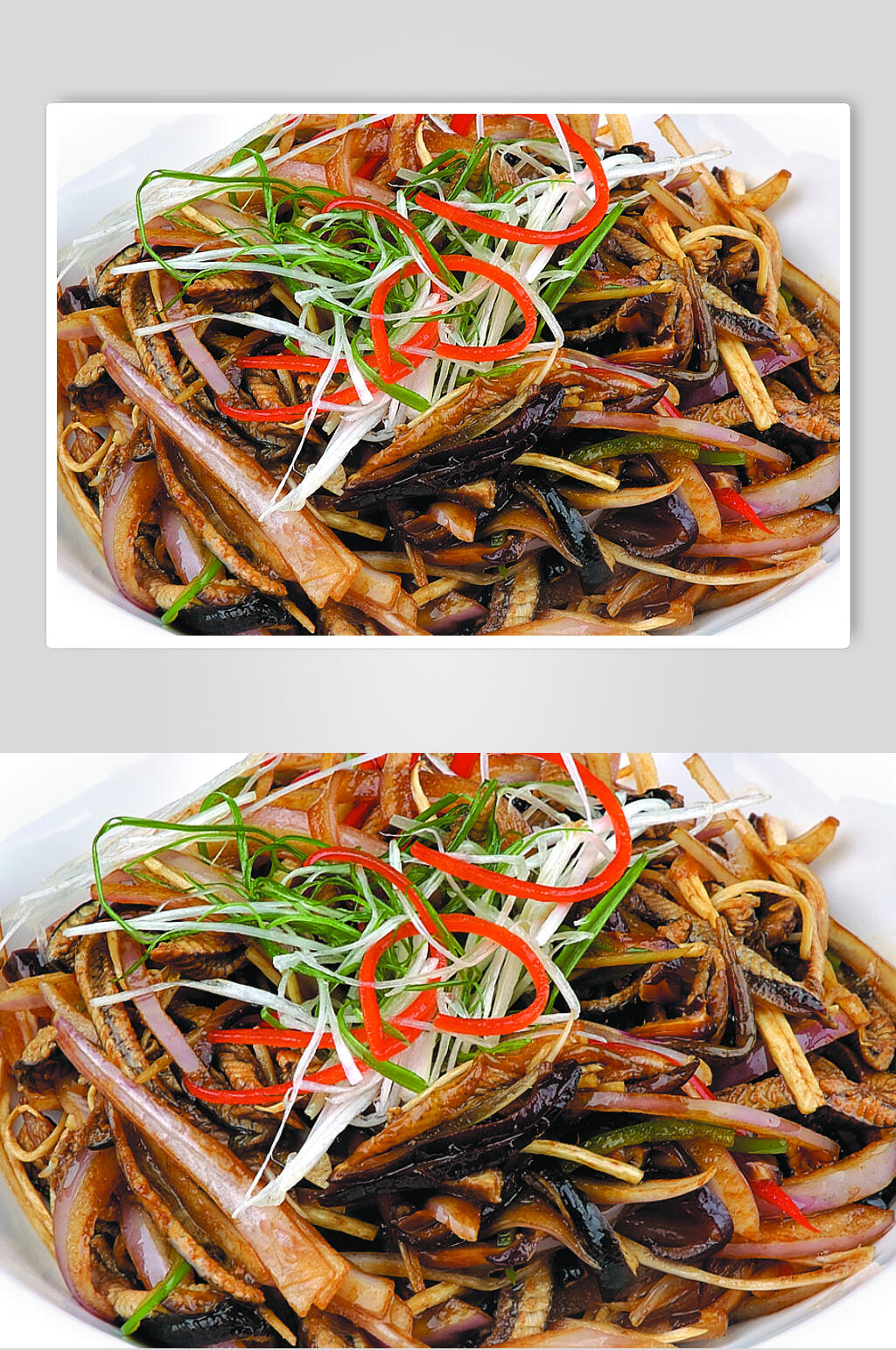 鲜香美味宁式鳝丝美食食物图片素材