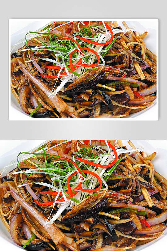 鲜香美味宁式鳝丝美食食物图片