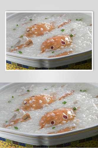 蟹煲粥食物摄影图片