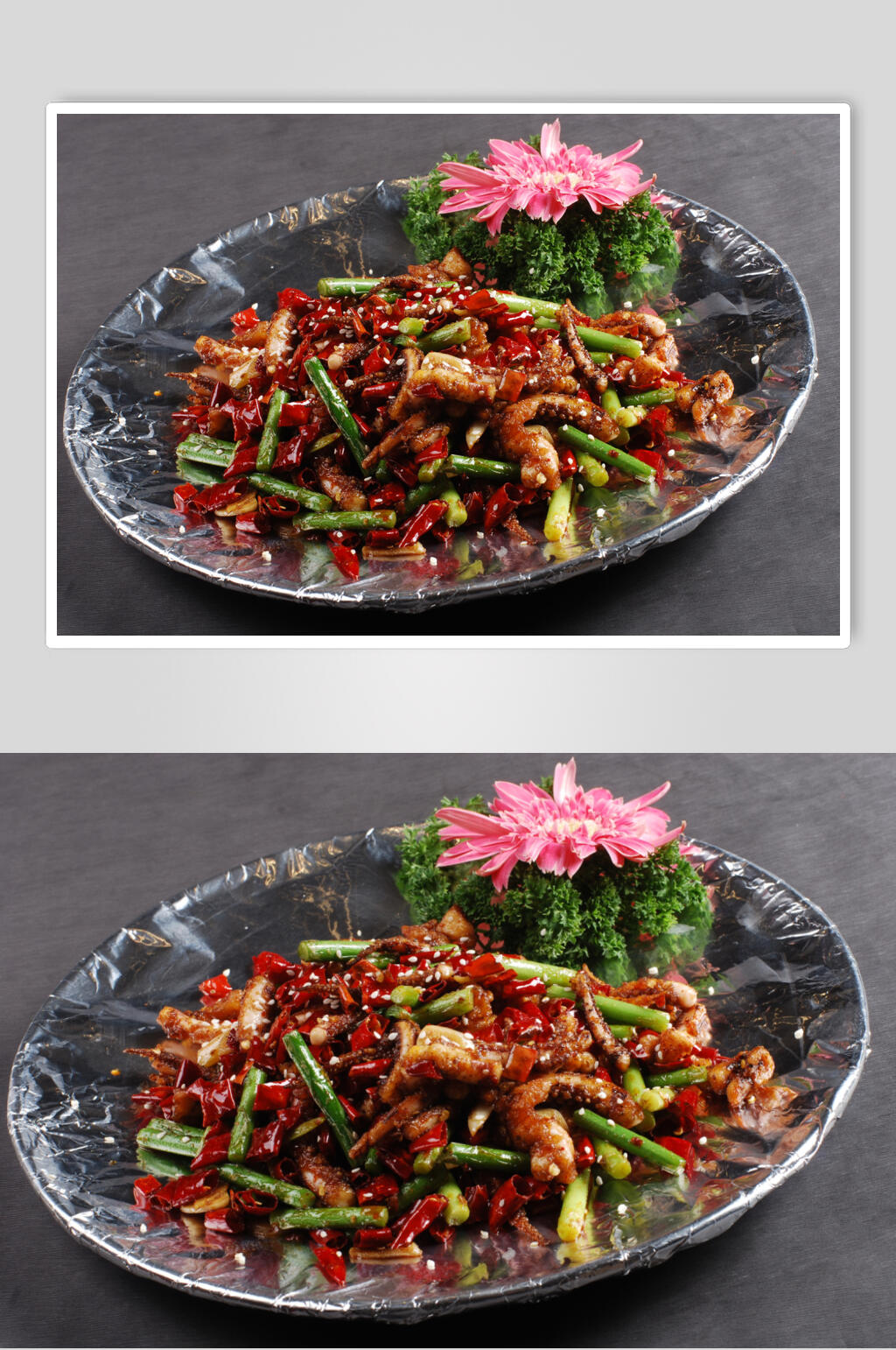 香辣鳄鱼肉元例高清图片素材