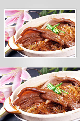 新鲜美味干捞粉丝鸭掌美食摄影图片