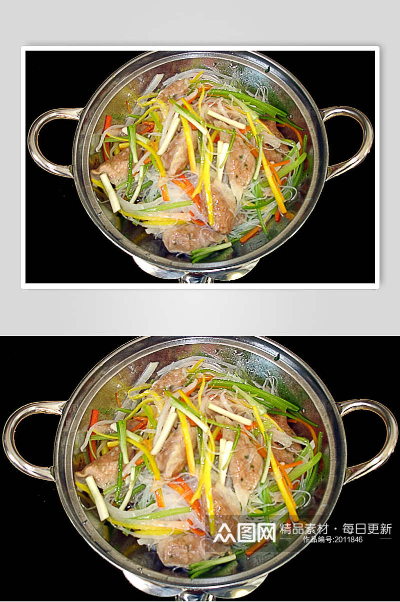 干锅银丝燕饺食品摄影图片素材