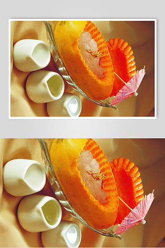 新鲜美味夏威夷木瓜炖雪蛤美食食品图片