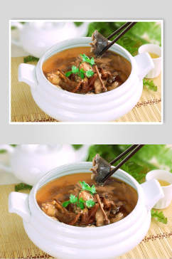 汤类茶树菇炖土鸡美食摄影图片