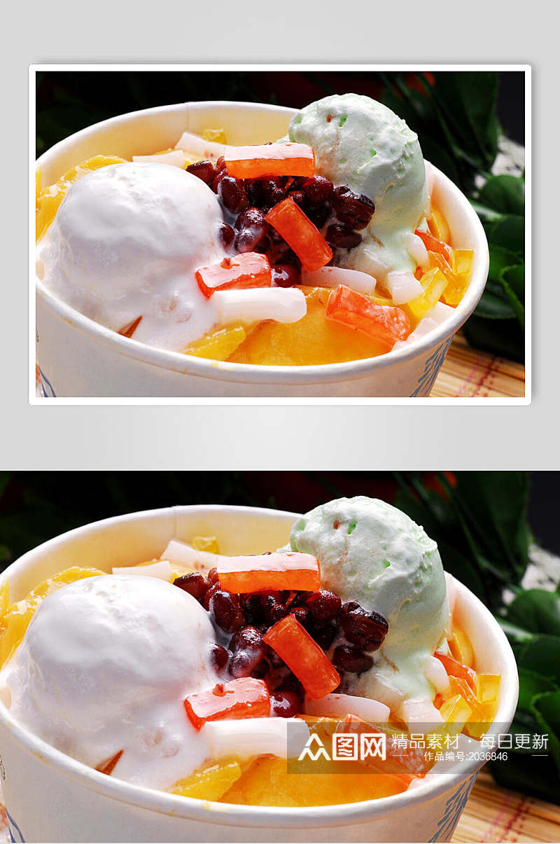 芒果冰粥美食高清图片素材