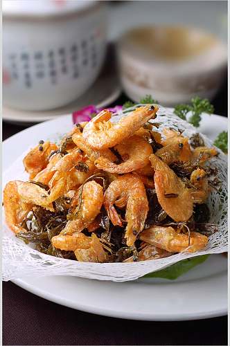 茶香小河虾食品摄影图片