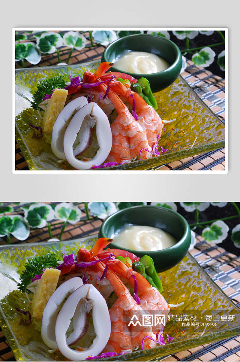 海鲜综合沙拉美食摄影图片素材