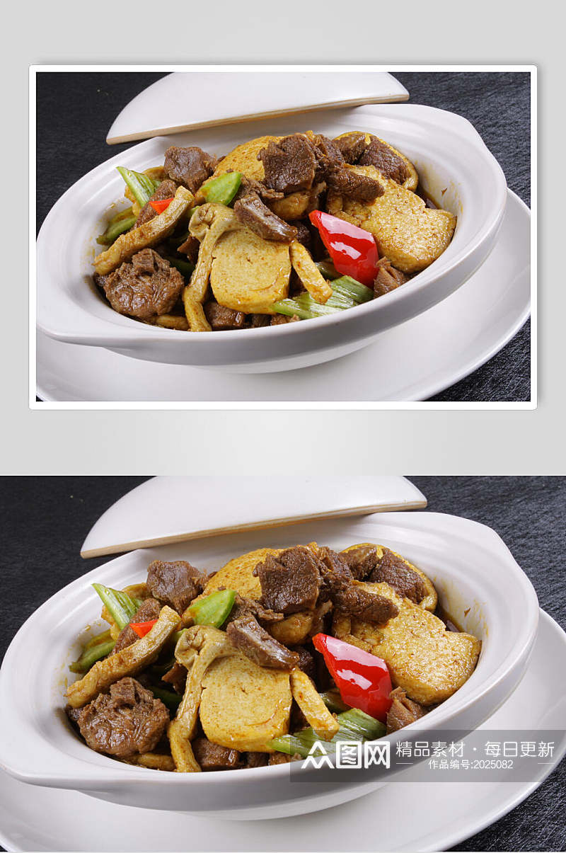 豆腐卷焖羊肉美食图片素材