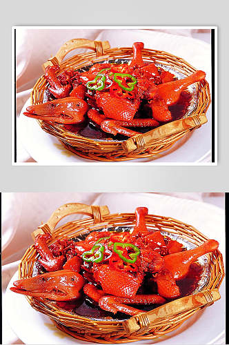 平锅麻鸭食品摄影图片