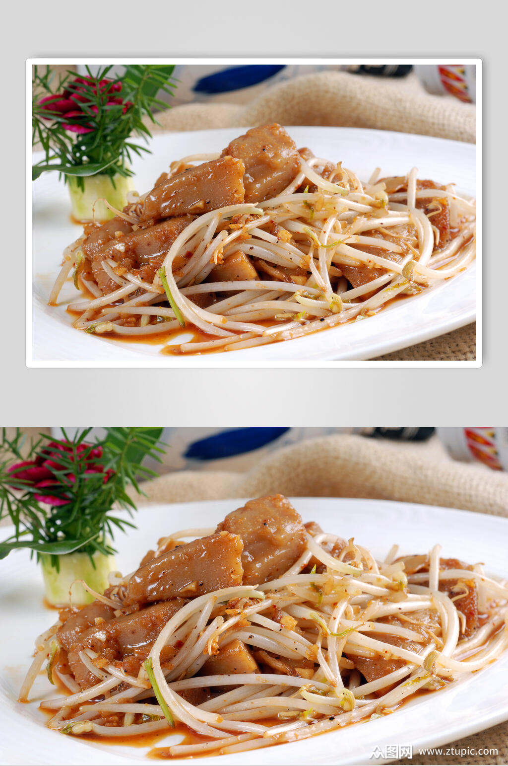 清徐炒灌肠美食摄影图片