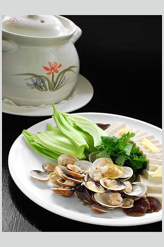 小芥菜豆腐文蛤汤顶美食摄影图片