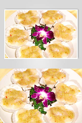 新鲜蒜蓉扇贝美食食物图片