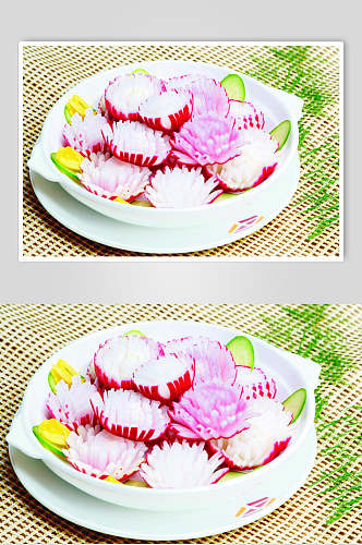 精致菊花小萝卜美食图片