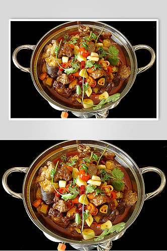 干锅羊肉食品摄影图片