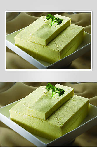 绿色冻豆腐美食图片