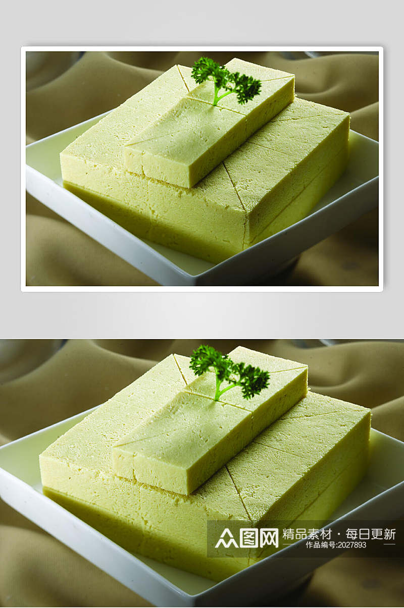 绿色冻豆腐美食图片素材