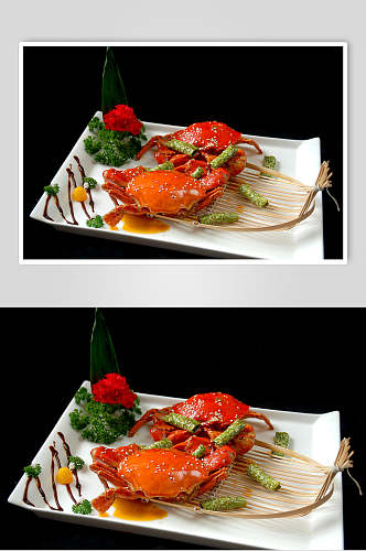 海鲜霸王蟹美食摄影图片