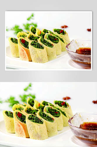 丽花素菜卷美食食品图片
