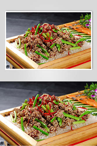 荤菜热菜宫廷鹿肉美食摄影图片