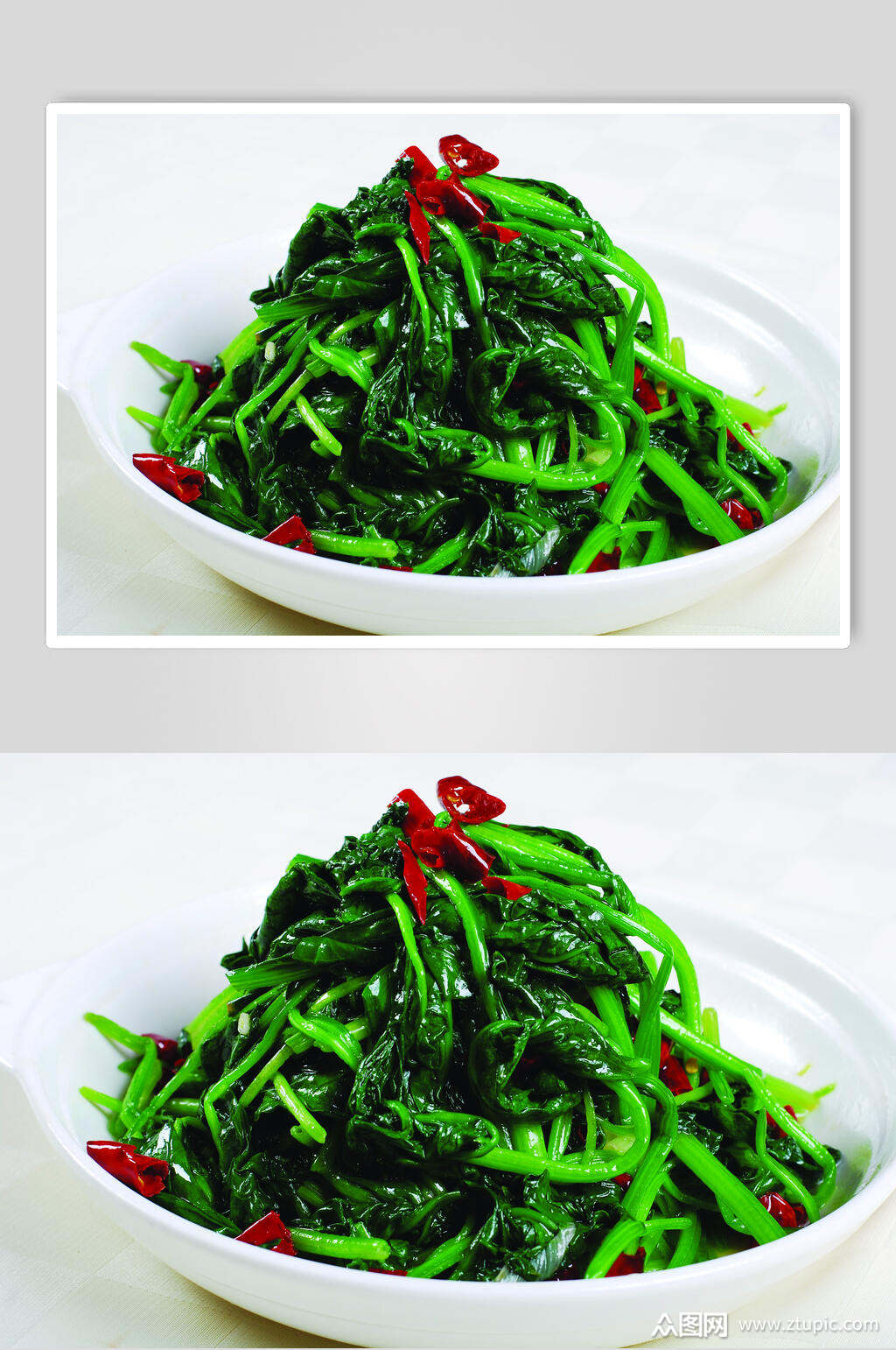 干煸炒菠菜美食摄影图片素材