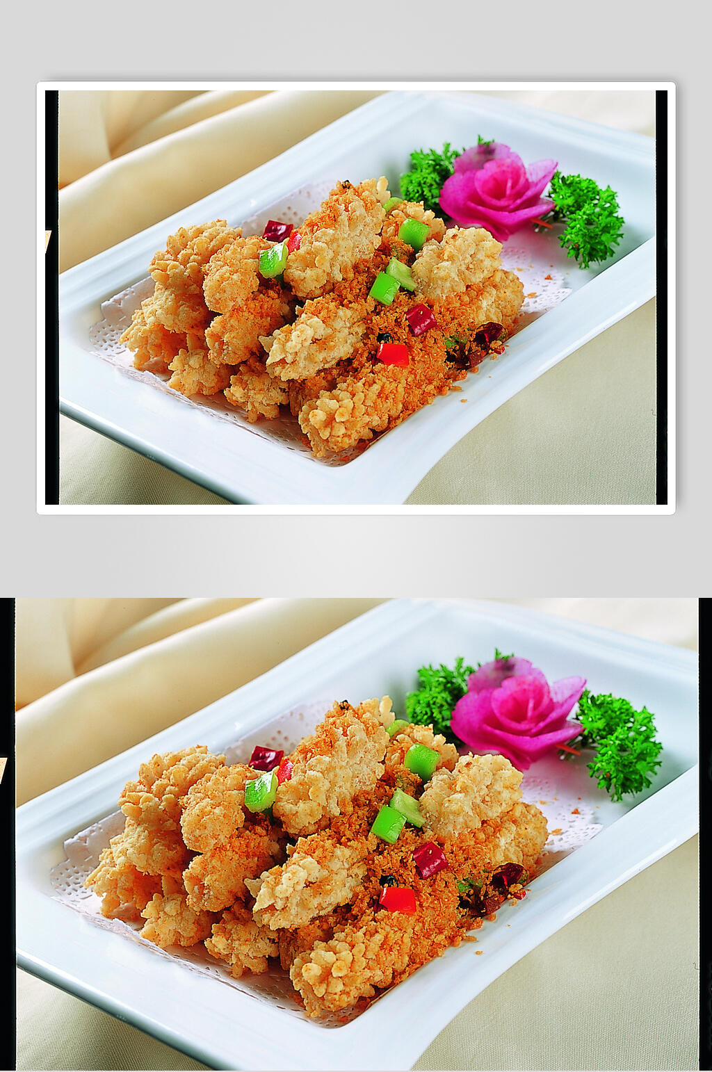 椒盐鲜鱿花高清图片素材