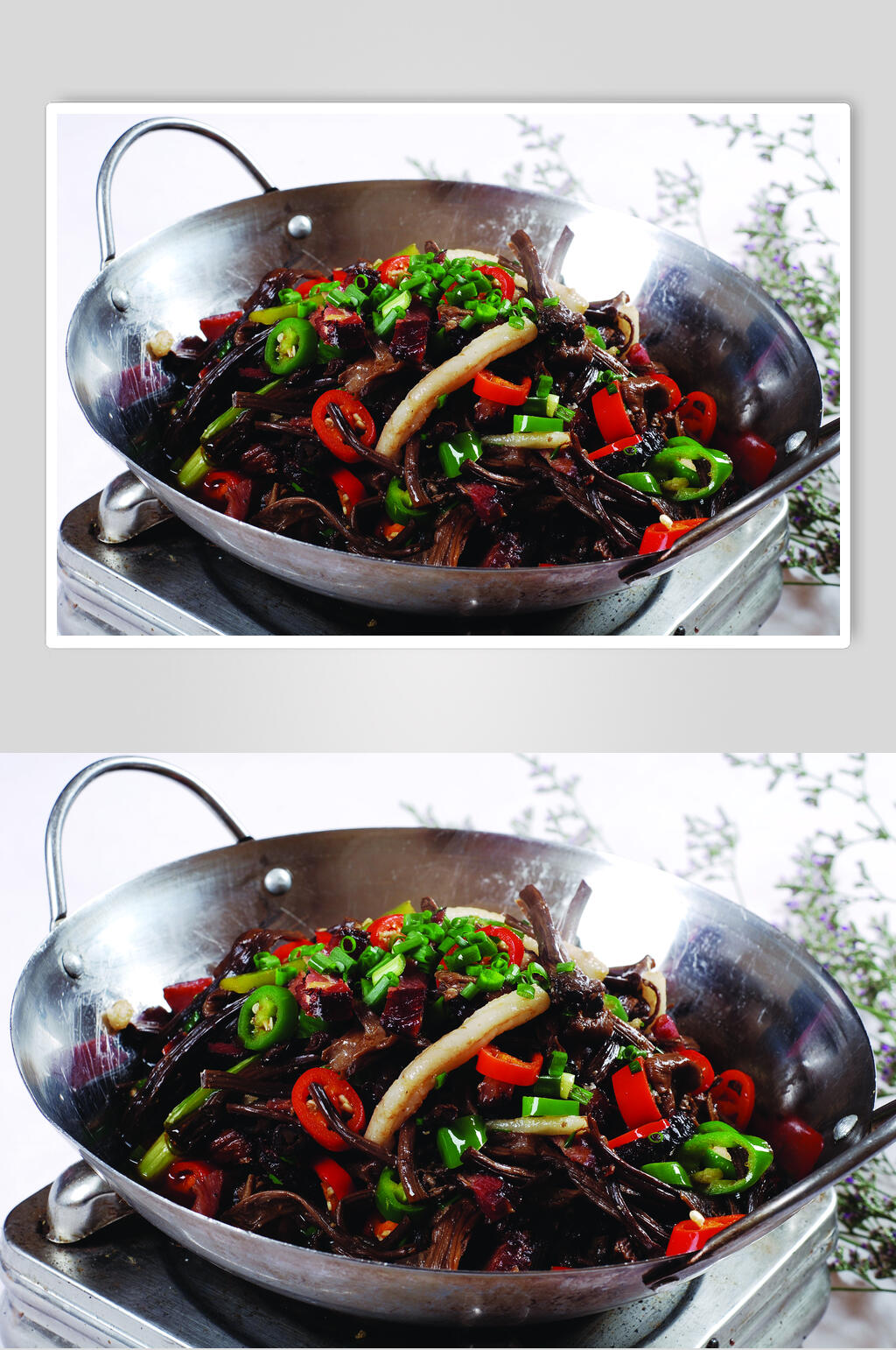 干锅茶树菇元份食品摄影图片素材