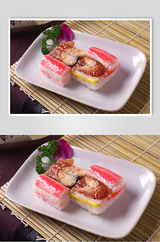 寿司类鳗鱼箱寿司高清图片