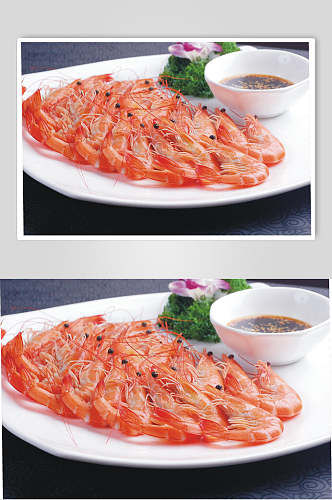 海鲜白灼虾食品摄影图片