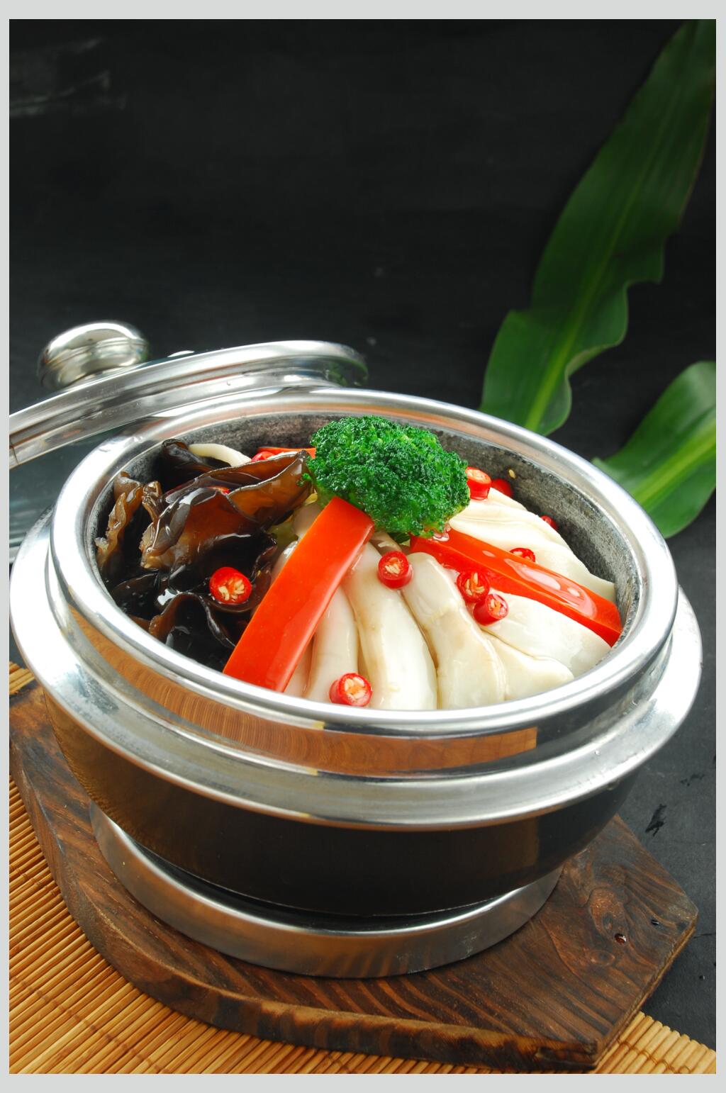 石锅八珍菌美食摄影图片素材