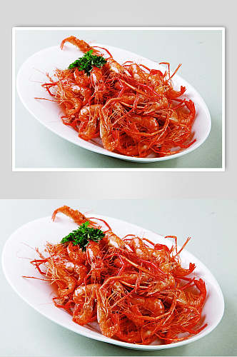 干炸河虾美食摄影图片