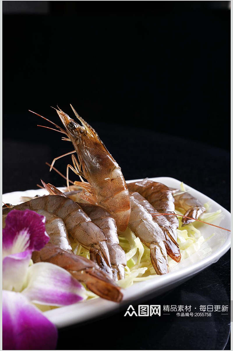 海河鲜基围虾海鲜类生鲜食材摄影图素材