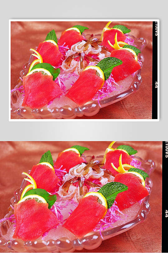 金枪鱼拼冷虾食物摄影图片