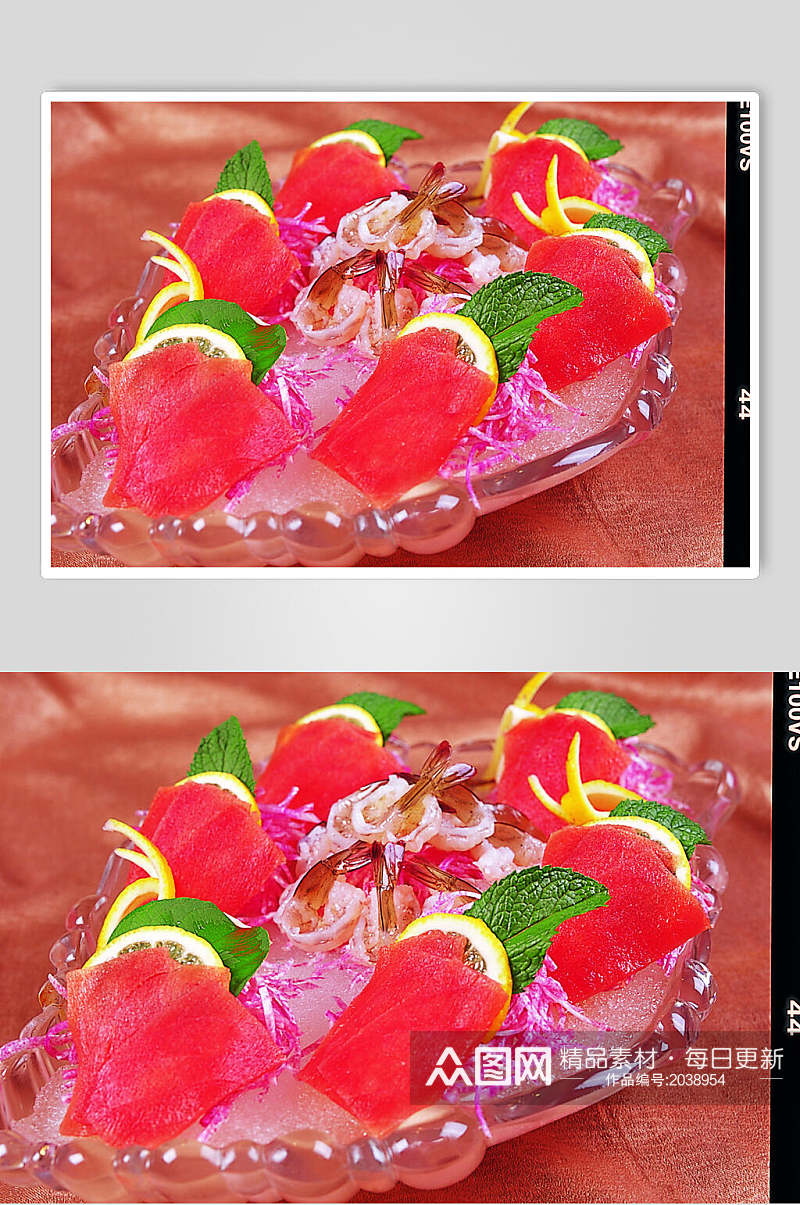 金枪鱼拼冷虾食物摄影图片素材