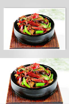石锅酱肉香菇美食食品图片