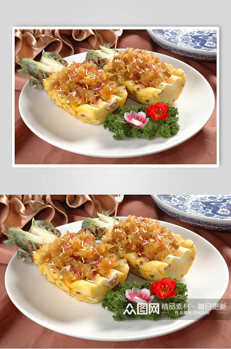 云南傣家菠萝饭美食食物图片素材