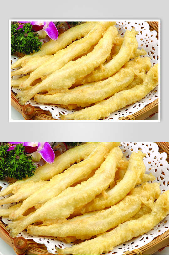 干炸银鱼美食食物图片