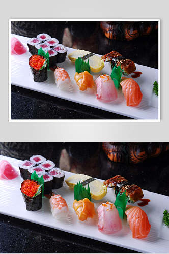 招牌综合寿司食品图片