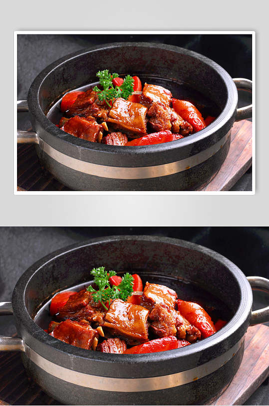 时尚川菜黄焖羊排美食摄影图片