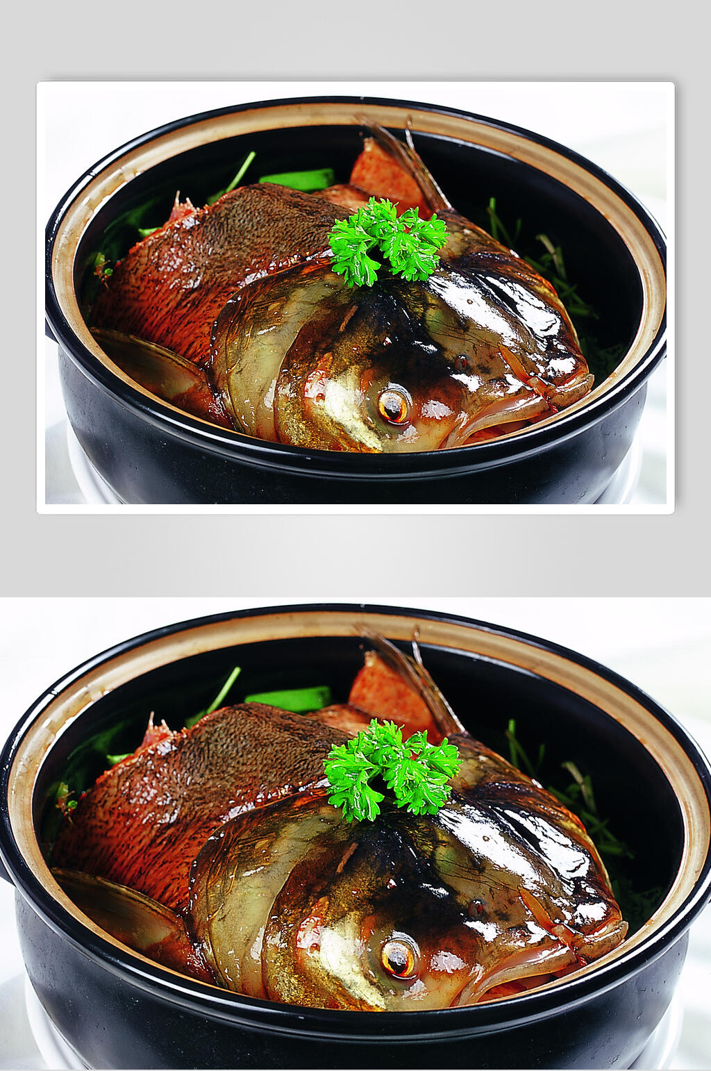 砂锅石头焗鱼头美食食品图片
