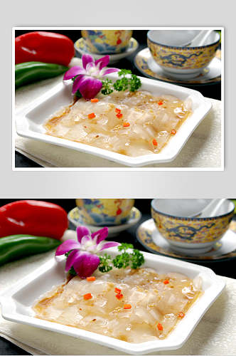 姜汁皮冻食品摄影图片