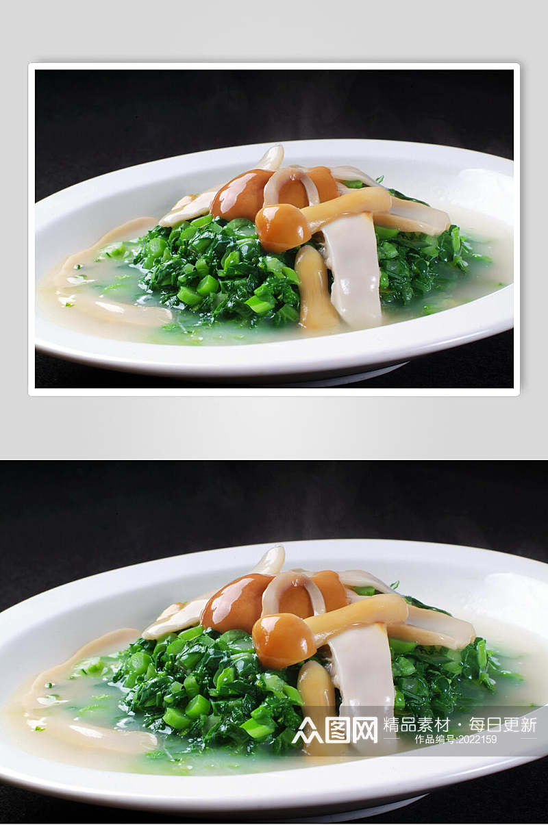 热菜滑菌钵钵菜美食摄影图片素材