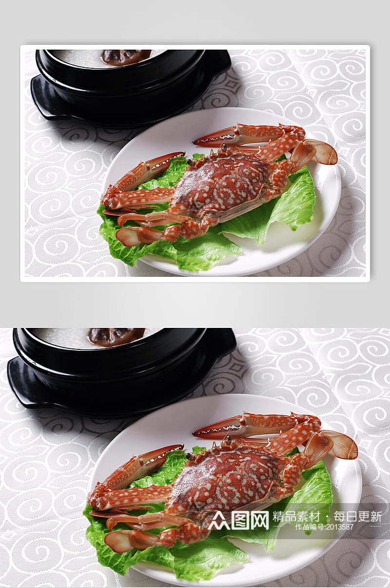 海鲜兰花蟹美食摄影图片素材